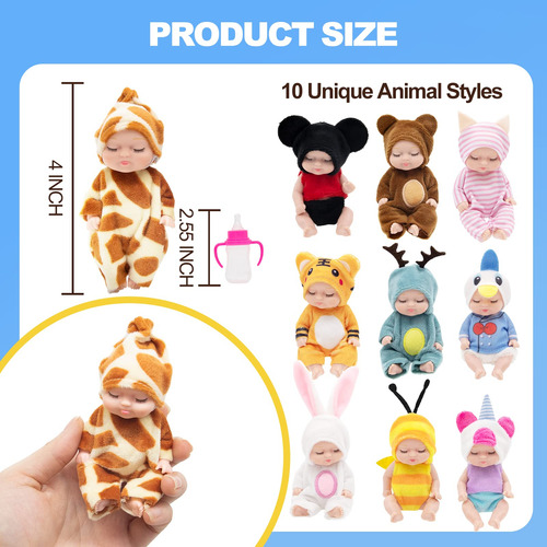 Minimuñecas Reborn Baby Dolls Gulymna, 10 Unidades Con Ropa