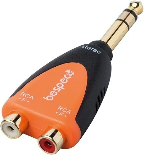 Adaptador Ficha 2 Rca Hembra A Plug Stereo Bespeco Slad370