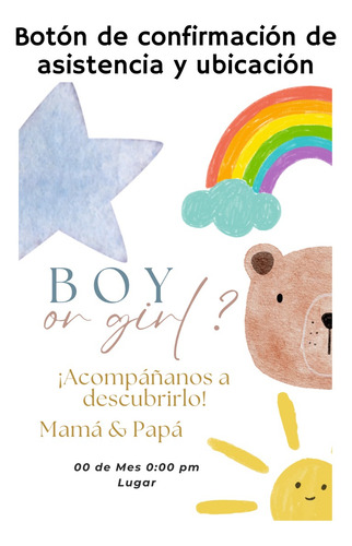 Invitacion Digital Revelacion De Genero Baby Gender Reveal