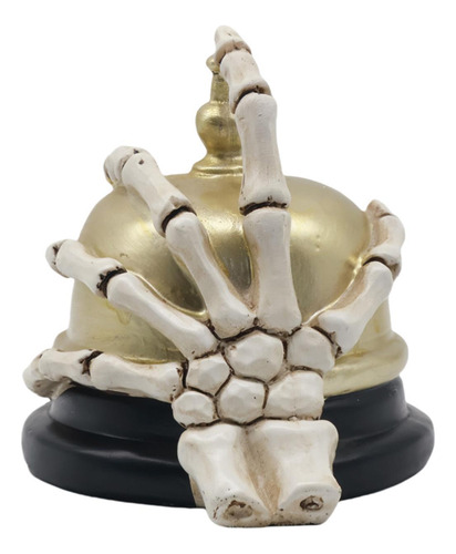 Estatua De Mano De Esqueleto Y Campana Para Halloween,