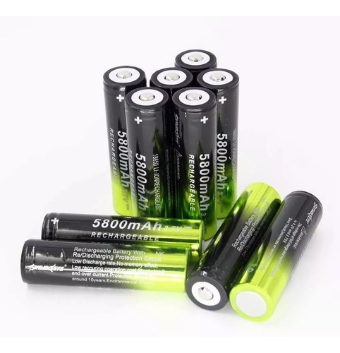 10x Bateria Pila 18650 Recargable Ultrafire 5800mah 3.7v Li