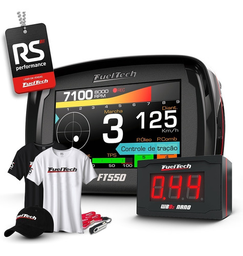 Imagem 1 de 9 de Fueltech Injeção Programável Ft550 3 Metros + Wideband Nano