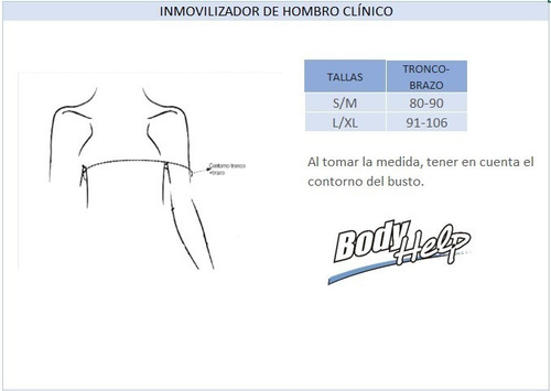 Imagen 3 de 3 de Inmovilizador De Hombro Clínico Body Help Negro