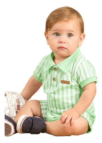 Conjunto Bebe Menino Camiseta Polo Bermuda Fantoni