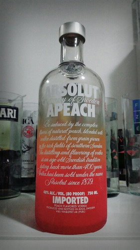 Botella Vacía De Vodka Absolut Apeach De 750ml C/tapa