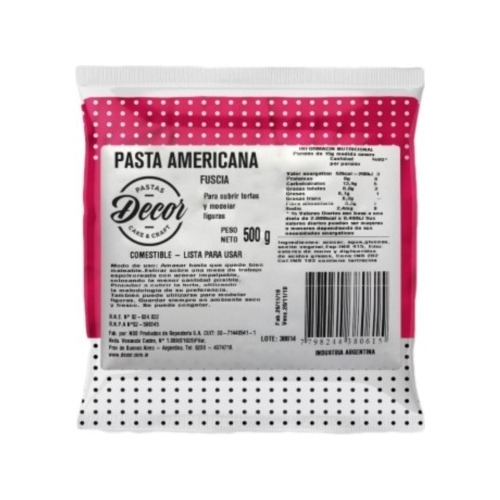 Pasta Americana Para Forrar Fucsia X500g - Cotillón Waf