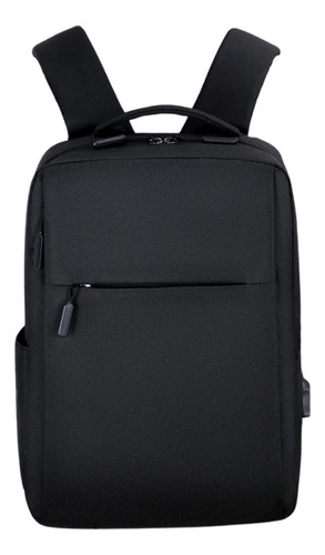 Mochila Para Notebook Urbana Con Puerto Ubs Oficina Trabajo Negro Liso