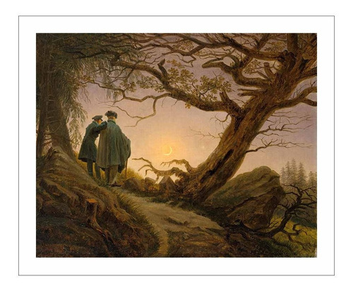 Lamina Fine Art Dos Hombres Contemplando La Luna Friedrich 