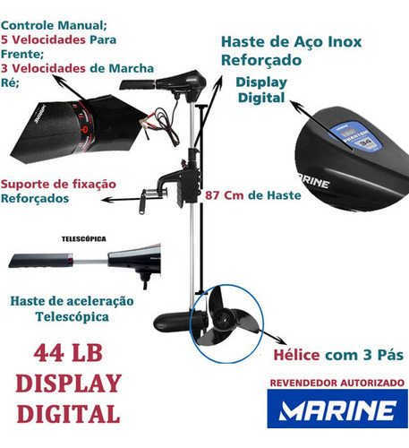 Motor Elétrico Para Barco Phantom Fw44lb - Marine
