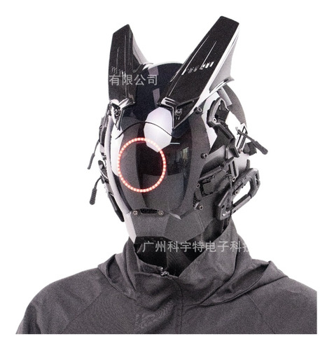 Máscara Bonita De Rosto Inteiro Black Cyberpunk Robot