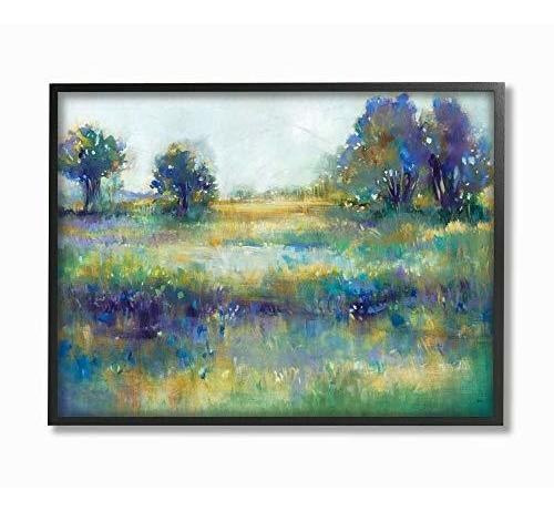 Stupell Industries Wetland Acuarela Paisaje Abstracto Azul V