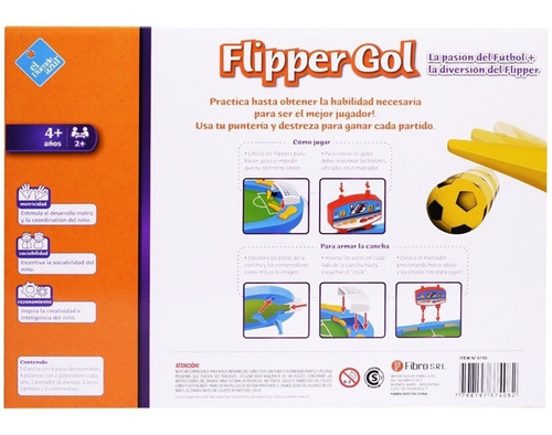 Juego Mesa Futbol Flipper Gol Original Toy Cod 6150 Bigshop