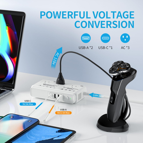 Adaptador Convertidor De Voltaje 220v A 110v Para Viaje