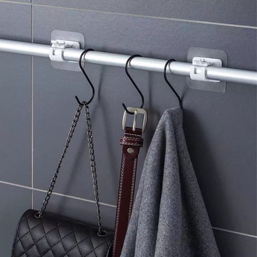 Gancho Autoadhesivo,soporte Ajustable Barra Almacenamiento