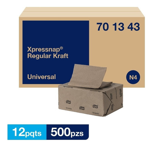 Tork Xpressnap® Regular Kraft Universal 12 Paq / 500 Pzs