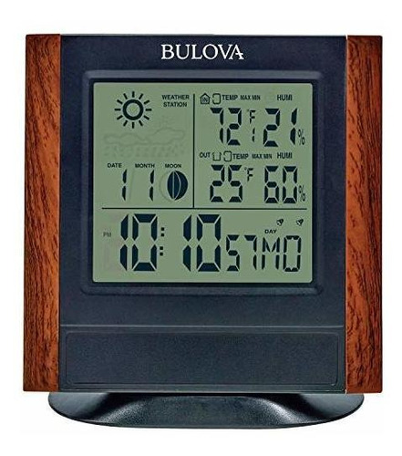 Reloj De Sobremesa Versátil Bulova Forecaster, Marrón Y Negr