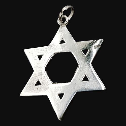 Dije Estrella David Rastafari En Plata 3,5 Cm 6 Gr Art 500