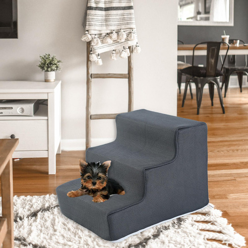 Escaleras Para Perros, Rampa Para S 3 Peldaños Gris Oscuro