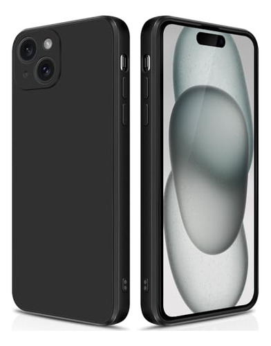 Funda Silicon Para iPhone 15 Plus Negro Silicon