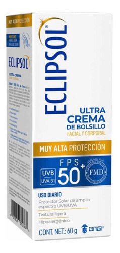 Crema Protector Solar Eclipsol Fps 50+ Facial Y Corporal