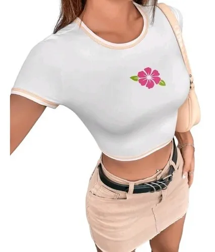 Blusas con flores pegadas sale