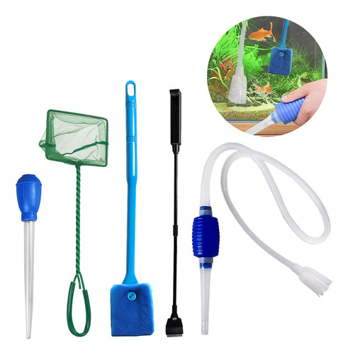Kit De Herramientas De Limpieza Para Peceras De Acuario, 5 E