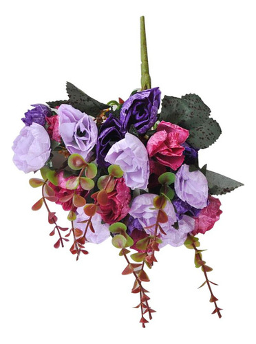 2 Ramo De Decoración Floral De Rosas De Flores Falsas