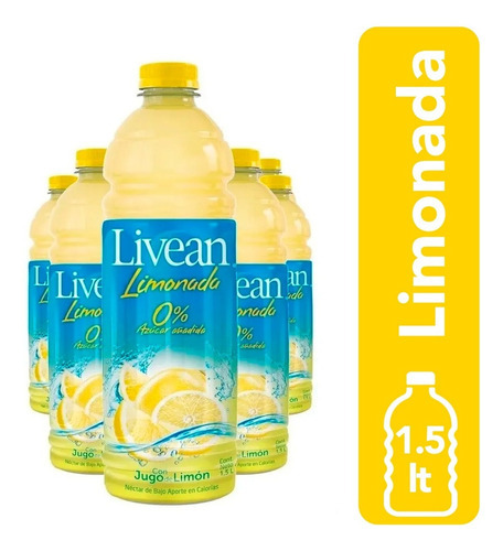 Pack 6 Nectar Livean Limonada Clasica 1.5 Litros