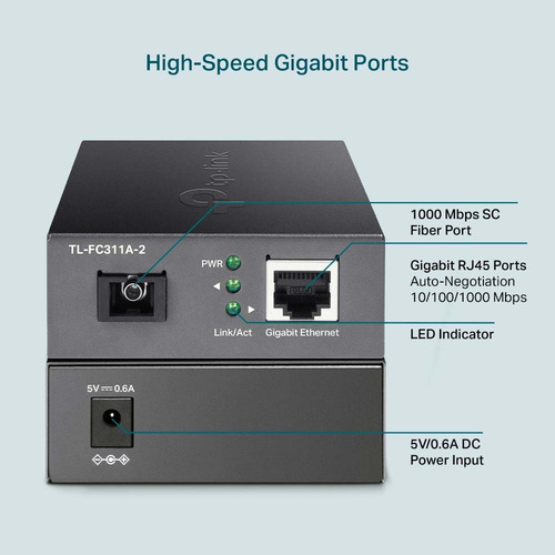 Convertidor De Medios Gigabit Wdm 2km Tl-fc311a-2
