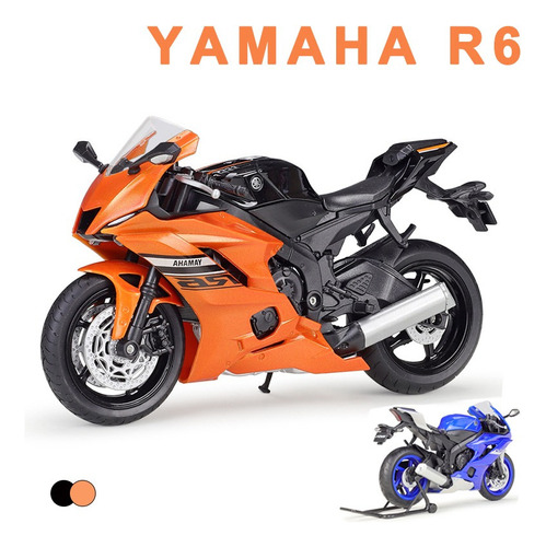 Yamaha R6 1:12 Miniatura De Moto Com Soporte De Pontapé  [u]