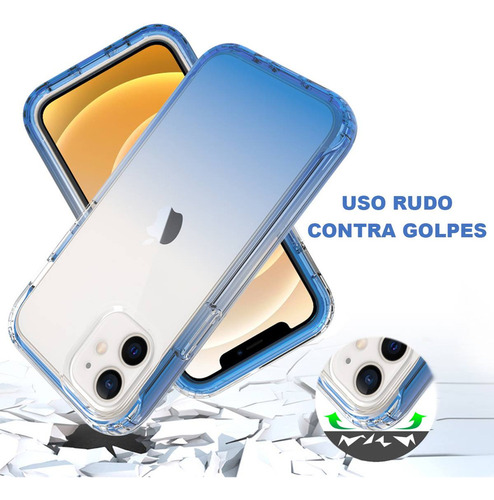 Funda 2 En 1 Uso Rudo For Modelos Oppo Bicolor Transparente
