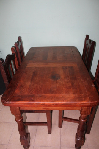 Mesa De Algarrobo 1,60 A 2,00+ 4 Sillas De Algarrobo.