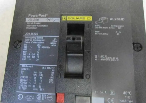 Interruptor Termomagnetico I-line 3x225a Square D Jda36225
