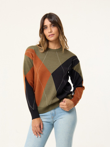Sweater Rombos De Bremer Tejido Grueso