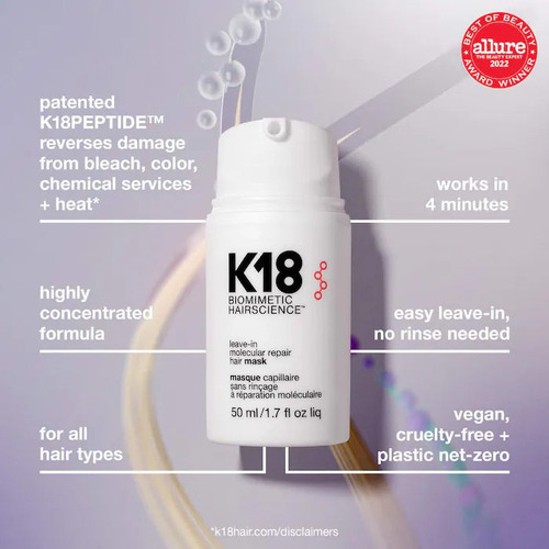 Mini Máscara Capilar Reparadora Molecular Leave-in 15ml K18
