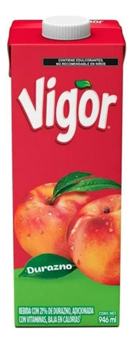 12 Pzas Bebida Vigor Durazno 946 Ml