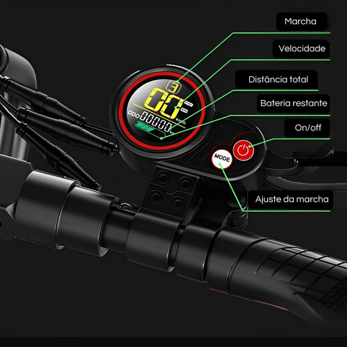 POLARES T10 Pro Patinete Elétrico Com Banco 800 Watts Polares Scooter Até 30km De Autonomia Velocidade Máxima Até 40km/h