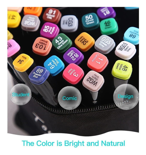 Set De Marcadores Touch De 60 Colores Punta Doble Estuche
