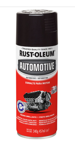 Spray Preto Brilhante Para Pintura De Motores - Rust Oleum