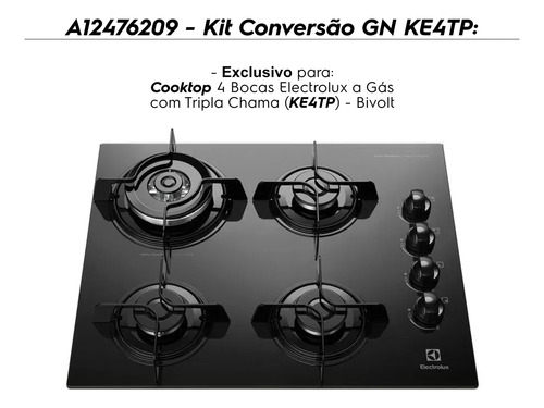 Electrolux Original Kit Conversão Glp Para Gn Cooktop Ke4tp