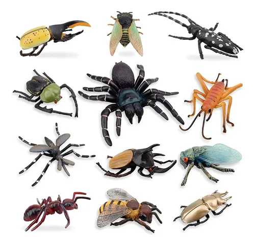 Set De 12 Figuras De Insectos De Plástico Realistas Para Educación Y Decoración, Regalo Para Niños +3 Años