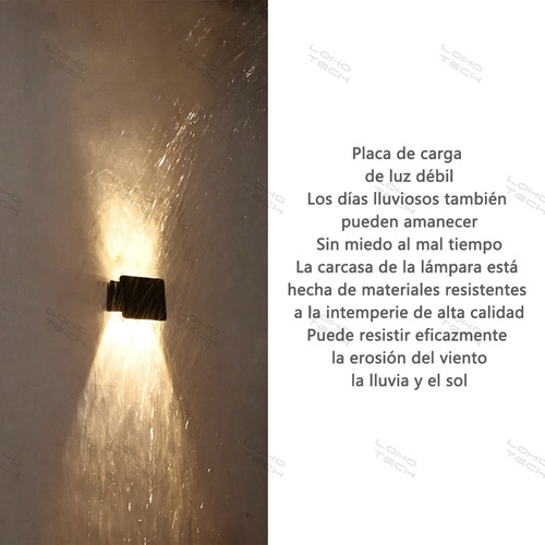 Lamparas De Pared Exterior Focos Jardin Solar Impermeable Loho Tech 5 Leds