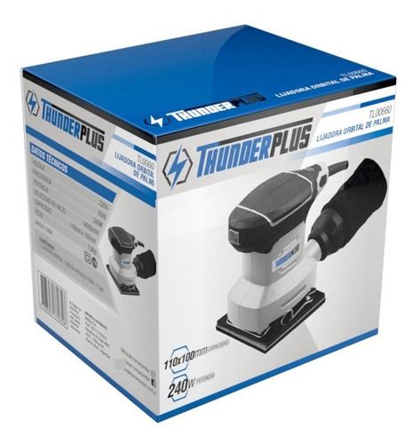 Imagen 3 de 4 de Lijadora orbital Thunderplus TL00660 gris 50Hz 240W 220V