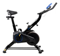 Comprar Bicicleta Estatica Fija Disco De Inercia De 6 Kg Para Hacer Ejercicio Fitness Cardio Color Negro Multiples Funciones Tiempo Velocidad Distancia Calorías Sensores De Pulso Ruedas Para Facil Translado