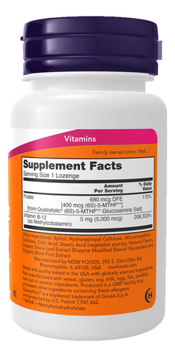 Vitamina B-12 5mg 90 Pastilhas Sabor Sem Sabor