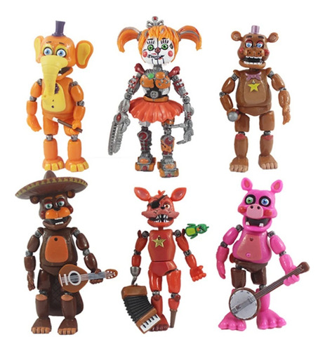 Figura De Acción Bonnie Foxy, 6 Unidades, Simulador De Pizze