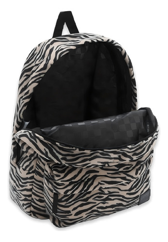 Mochila Vans Deana Animal Print Felpa Mochila, cor marrom claro