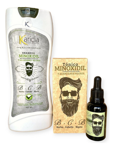 Combo Shampoo Y Tónico Minoxidil Karici - mL a $130