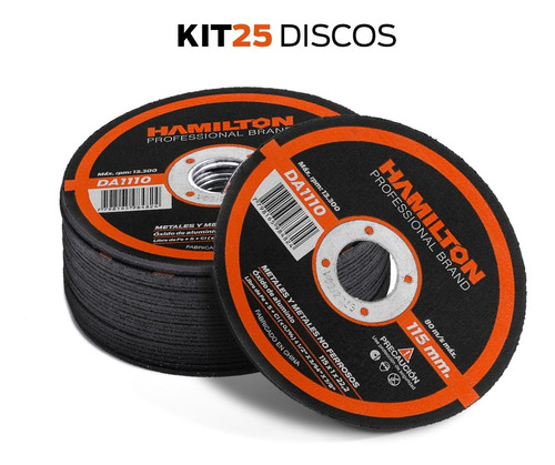 Discos De Corte Abrasivos 25u 115x1mm Metales - Hamilton