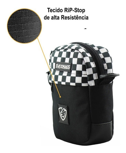 Imagem 7 de 10 de Bolsa Pochet Necessaire Shoulder Bag Everbags Combate Xadrez